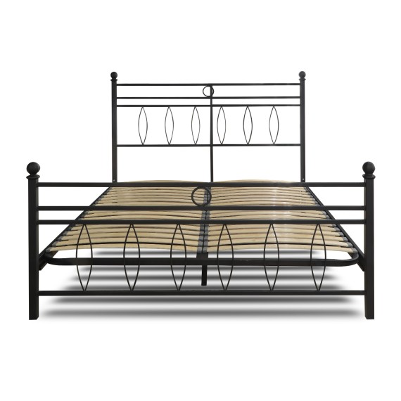Кровать HOBEL AYLA 160x200 METAL BLACK/LM (3) 