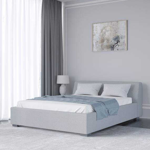 Кровать HOBEL COZY 160X200 LIGHT GREY BEATTO 1067 (5) 