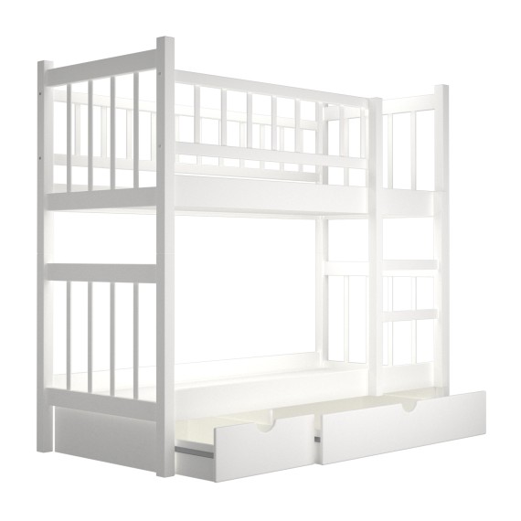 Детский кровать HOBEL TWO STOREY EX-B53 SHELF 90X190 WHITE (8) 