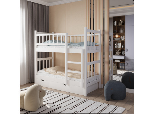 Bed for children HOBEL TWO STOREY EX-B53 SHELF 90X190 WHITE (8) 