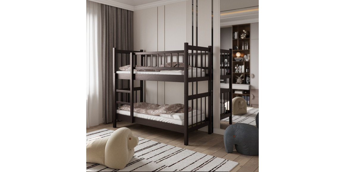 Детский кровать HOBEL TWO-STOREY EX-B53 90X190 CHOCOLATE PIGMENT (7) 