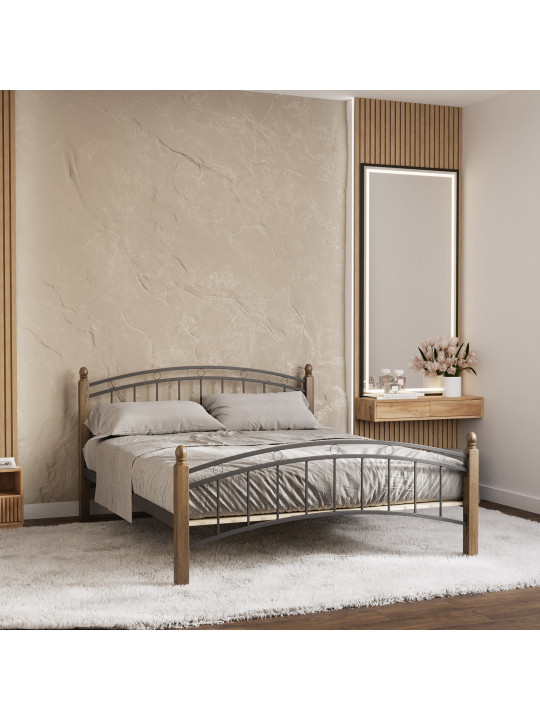 Մահճակալ HOBEL V-LANA-01 160X200 METAL BLACK/BROWN PIGMENT (3) 