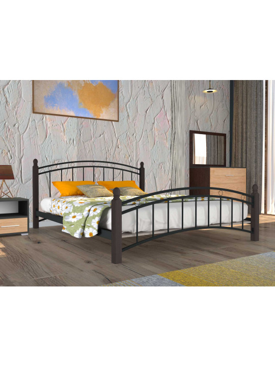 Մահճակալ HOBEL V-LANA-01 160X200 METAL BLACK/BROWN PIGMENT (3) 