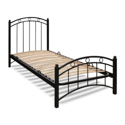 Bed HOBEL LANA-02 90X200 LM METAL BLACK/BLACK (3) 