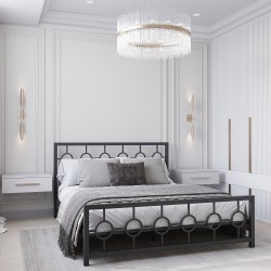 Bed HOBEL SOME CIRCLE 160x200 METAL BLACK/LM (3) 