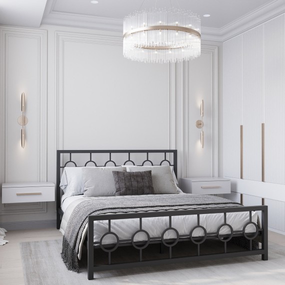 Bed HOBEL SOME CIRCLE 160x200 METAL BLACK/LM (3) 