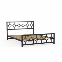 Bed HOBEL SOME CIRCLE 160x200 METAL BLACK/LM (3) 