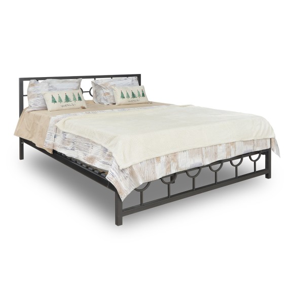 Bed HOBEL SOME CIRCLE 160x200 METAL BLACK/LM (3) 