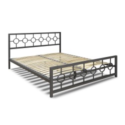 Bed HOBEL SOME CIRCLE 160x200 METAL BLACK/LM (3) 