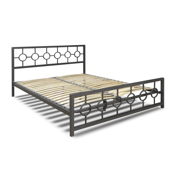 Bed HOBEL SOME CIRCLE 160x200 METAL BLACK/LM (3) 