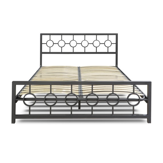 Bed HOBEL SOME CIRCLE 160x200 METAL BLACK/LM (3) 