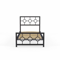 Bed HOBEL SOME CIRCLE 90x200 METAL BLACK/LM (3) 