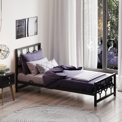 Bed HOBEL SOME CIRCLE 90x200 METAL BLACK/LM (3) 