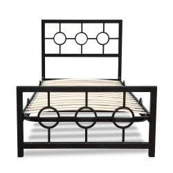 Bed HOBEL SOME CIRCLE 90x200 METAL BLACK/LM (3) 