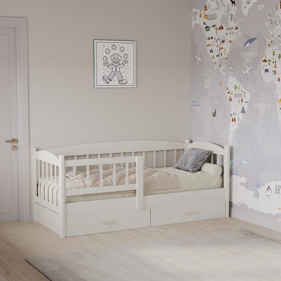 Детский кровать HOBEL TEDDY 80X190 WHITE SHELF (5) 
