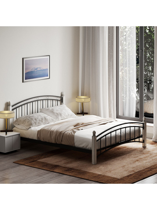 Մահճակալ HOBEL V-LANA-01 160X200 METAL BLACK/ANTIC GREY (3) 