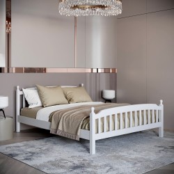 Bed HOBEL V-LANA-03 WOOD 160X200 WHITE LM (4) 