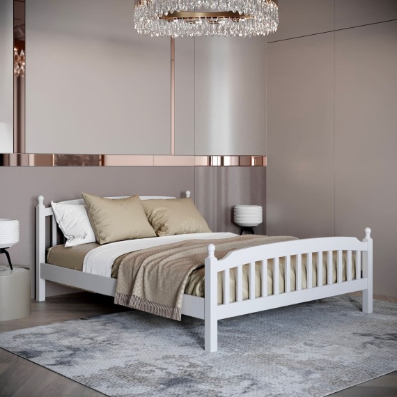 Bed HOBEL V-LANA-03 WOOD 160X200 WHITE LM (4) 