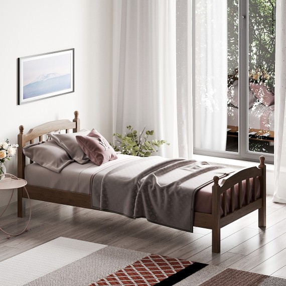 Մահճակալ HOBEL V-LANA-03 WOOD 90X200 BROWN PIGMENT LM (3) 