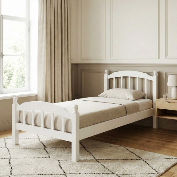 Кровать HOBEL V-LANA-03 WOOD 90X200 WHITE (3) 
