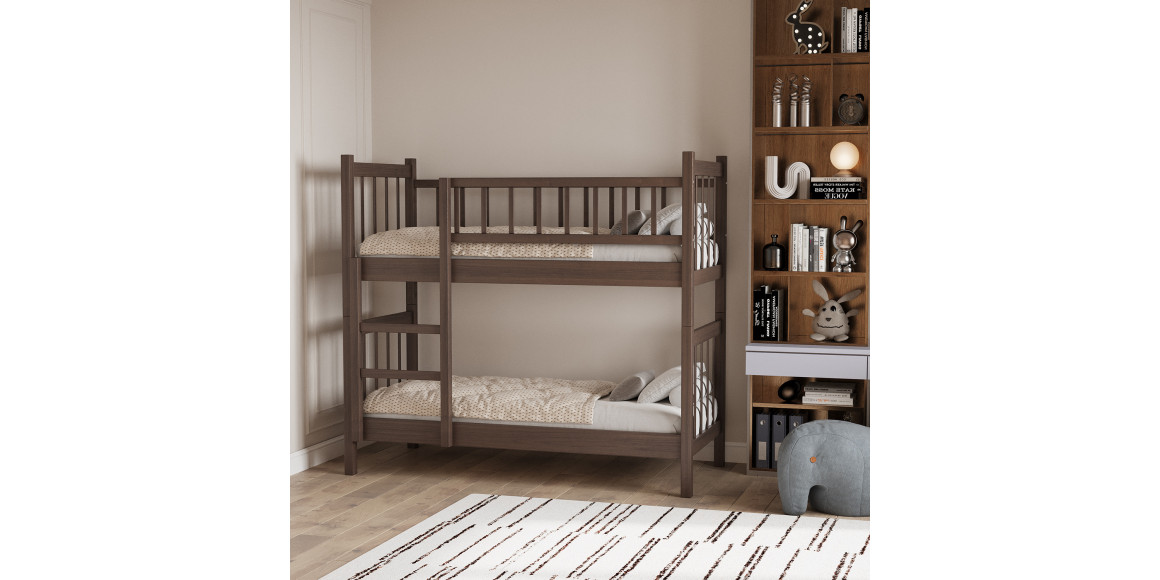 Детский кровать HOBEL TWO-STOREY EX-B53 90X190 BROWN PIGMENT (7) 