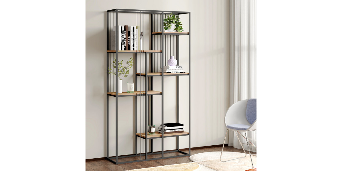 Книжный шкаф и стеллаж HOBEL LANFEN 100 BLACK METAL/ K004 (1) 