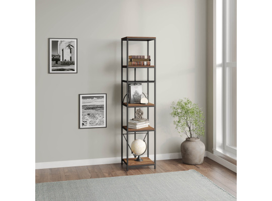 Книжный шкаф и стеллаж HOBEL LANFEN M-111 BLACK/GLASS /K090 (1) 