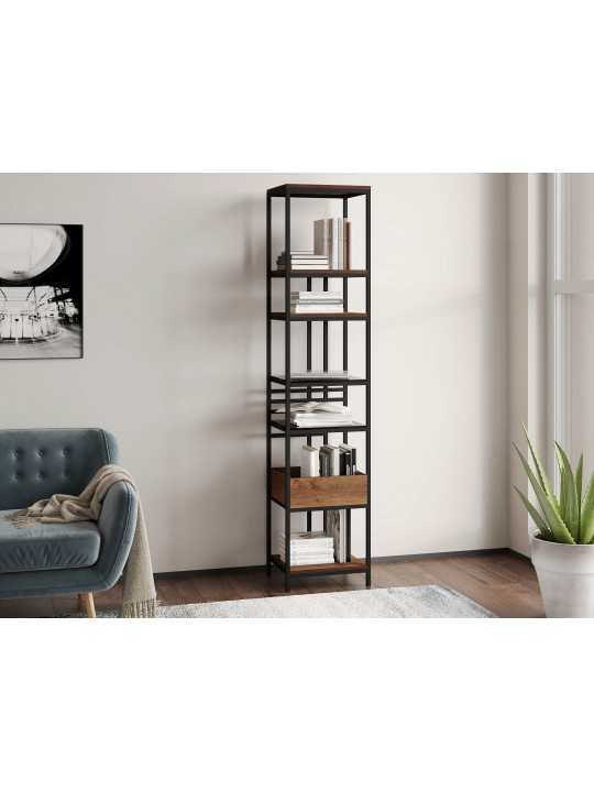 Bookcase & shelving HOBEL LANFEN M-112 BLACK/GLASS FM/K090 (1) 