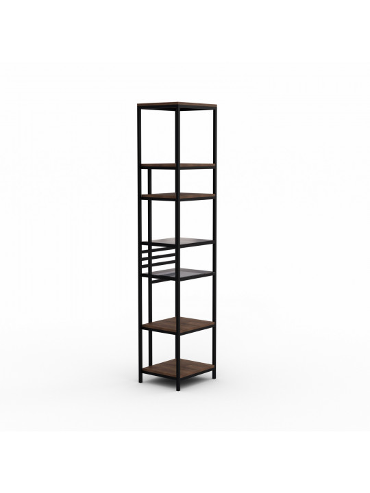 Книжный шкаф и стеллаж HOBEL LANFEN M-112 BLACK/GLASS /K090 (1) 