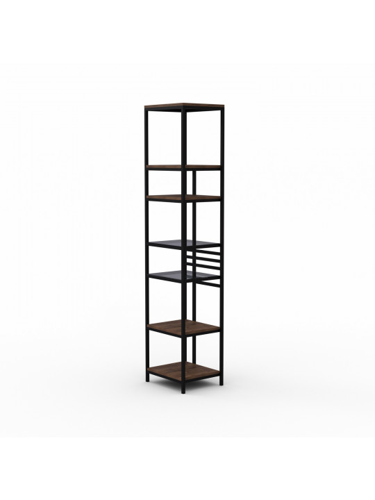 Книжный шкаф и стеллаж HOBEL LANFEN M-112 BLACK/GLASS /K090 (1) 