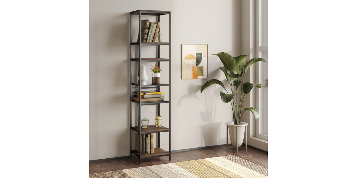 Bookcase & shelving HOBEL LANFEN M-112 BLACK/GLASS /K090 (1) 