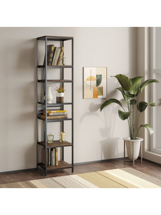 Книжный шкаф и стеллаж HOBEL LANFEN M-112 BLACK/GLASS /K090 (1) 