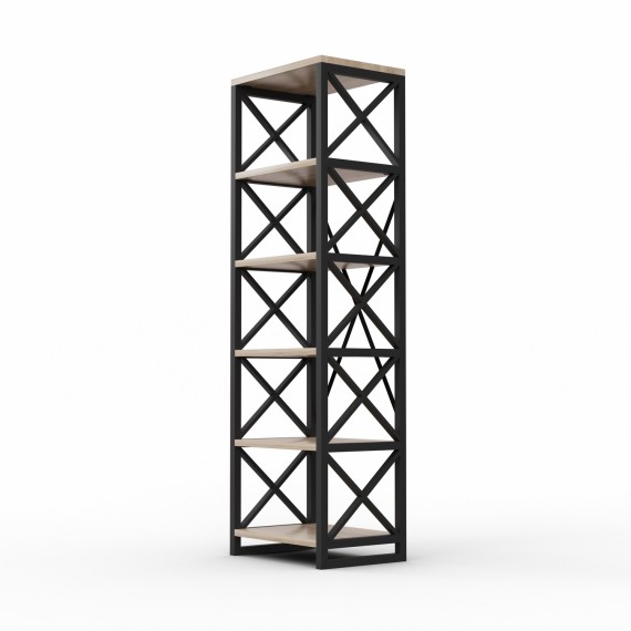 Книжный шкаф и стеллаж HOBEL LOFT-SH-139-L BLACK/ 3025 (1) 