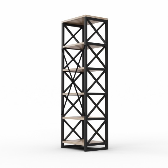 Книжный шкаф и стеллаж HOBEL LOFT-SH-139-L BLACK/ 3025 (1) 