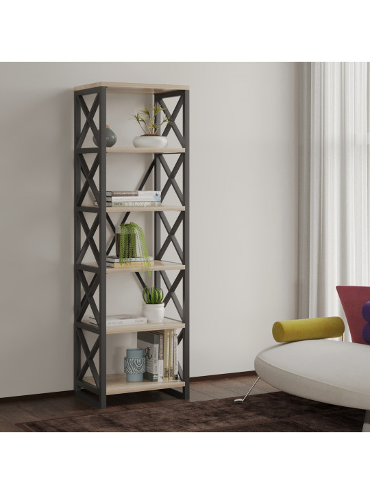 Книжный шкаф и стеллаж HOBEL LOFT-SH-139-L BLACK/ 3025 (1) 