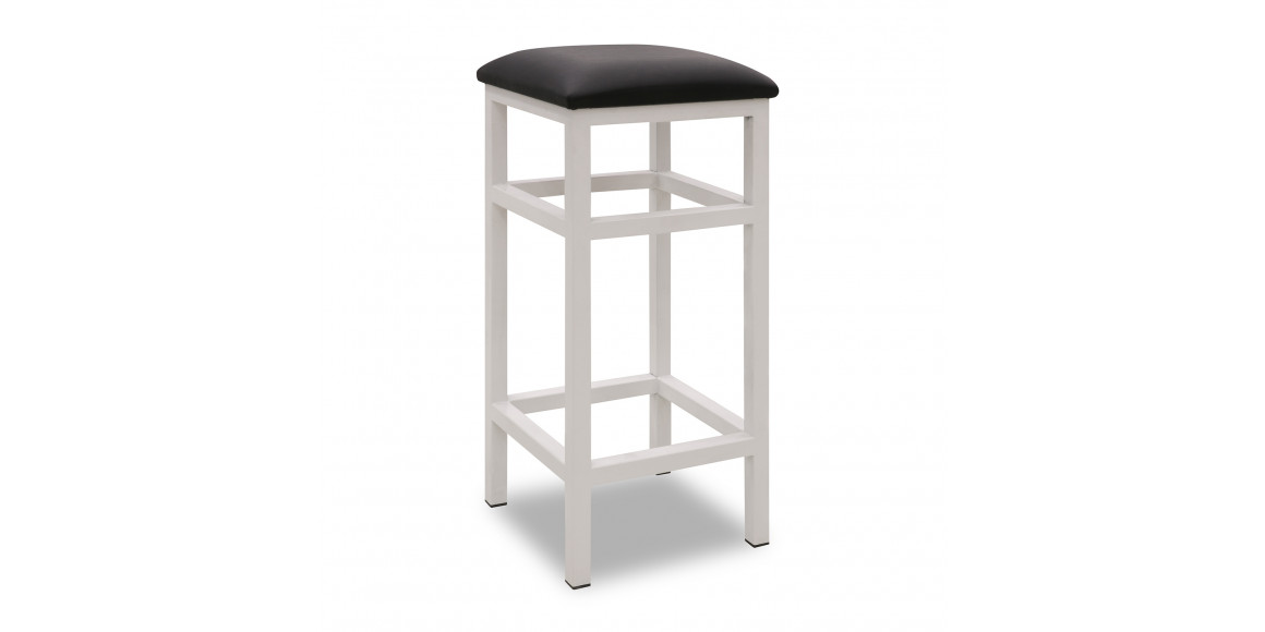 Աթոռ HOBEL 35x35x80 WHITE METAL/ LEATHER BLACK(1) 