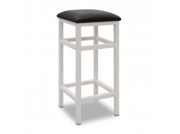 Стул HOBEL 35x35x80 WHITE METAL/ LEATHER BLACK(1) 