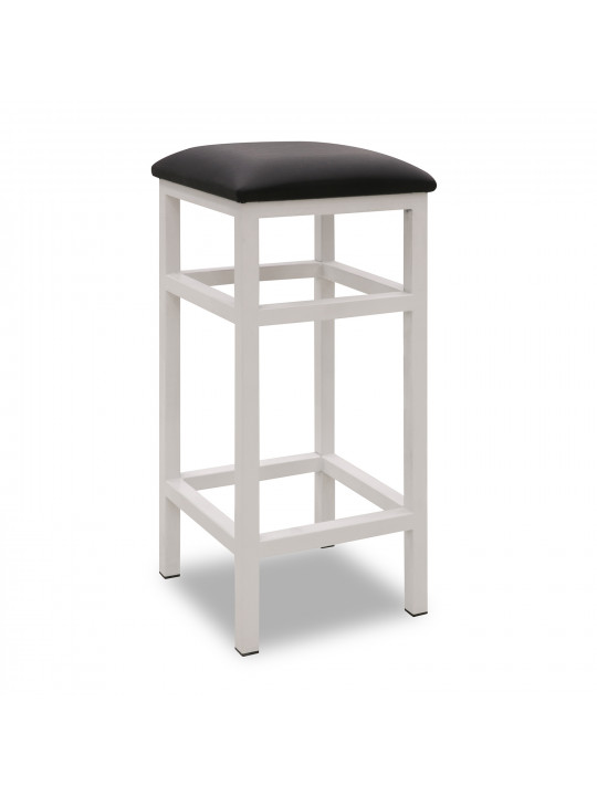 Стул HOBEL 35x35x80 WHITE METAL/ LEATHER BLACK(1) 
