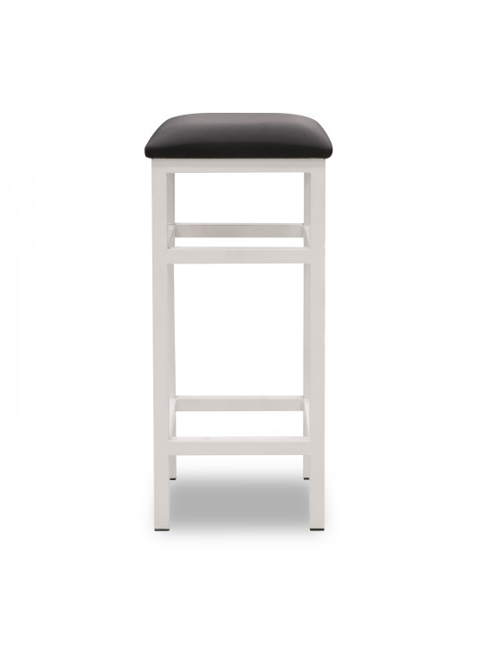 Стул HOBEL 35x35x80 WHITE METAL/ LEATHER BLACK(1) 