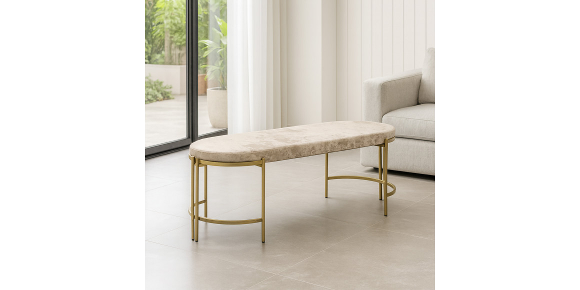 Табурет и пуф HOBEL BENCH-01 METAL GOLD/MONACO 02 (1) 