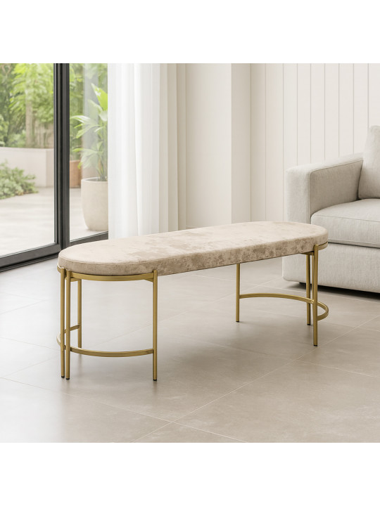 Табурет и пуф HOBEL BENCH-01 METAL GOLD/MONACO 02 (1) 