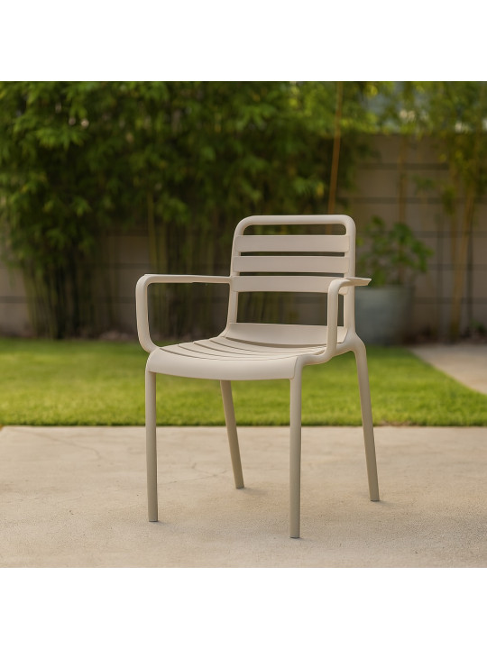 Garden chair KOOPMAN CHAIR STACKABLE PP BEIGE (LF8000020)