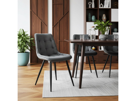 Стул MAMADOMA MARIO M ЧЕРНЫЙ/LUX SMOKY GREY C56 