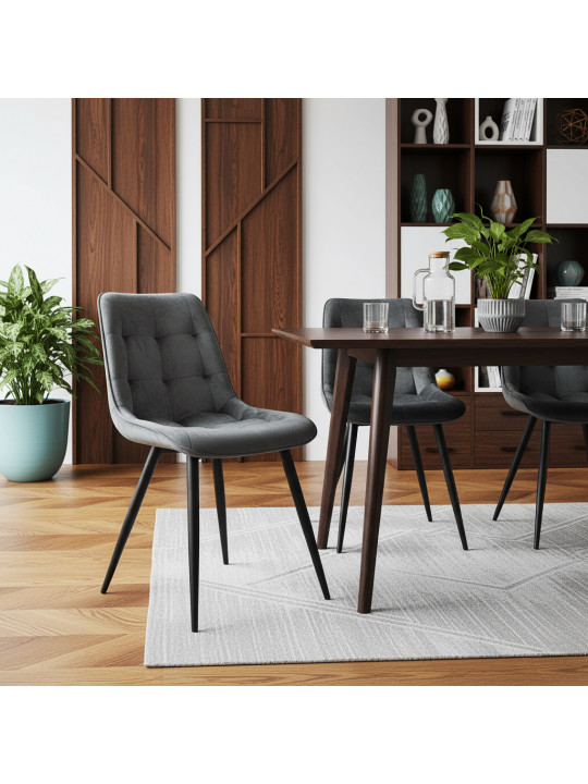 Стул MAMADOMA MARIO M ЧЕРНЫЙ/LUX SMOKY GREY C56 