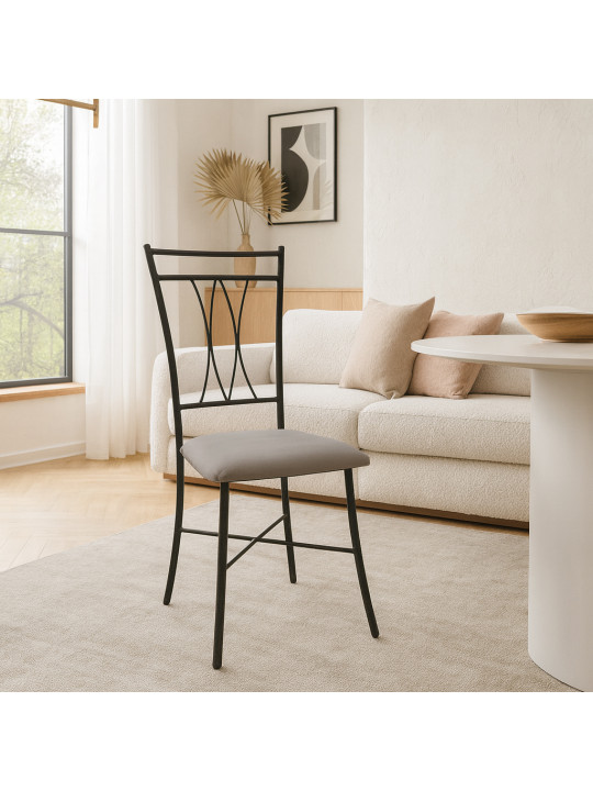 Աթոռ HOBEL NIZZA BLACK METAL 163 GREY (1) 