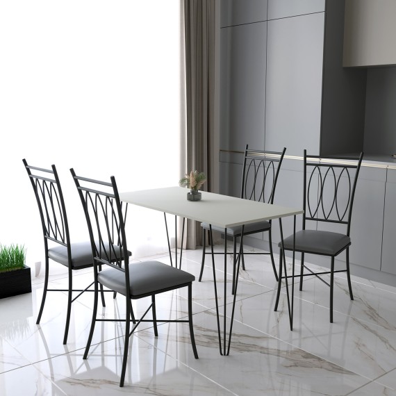 Стул HOBEL NIZZA-CH-163 METAL BLACK/GREY (1) 