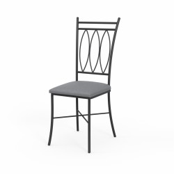 Chair HOBEL NIZZA-CH-163 METAL BLACK/GREY (1) 