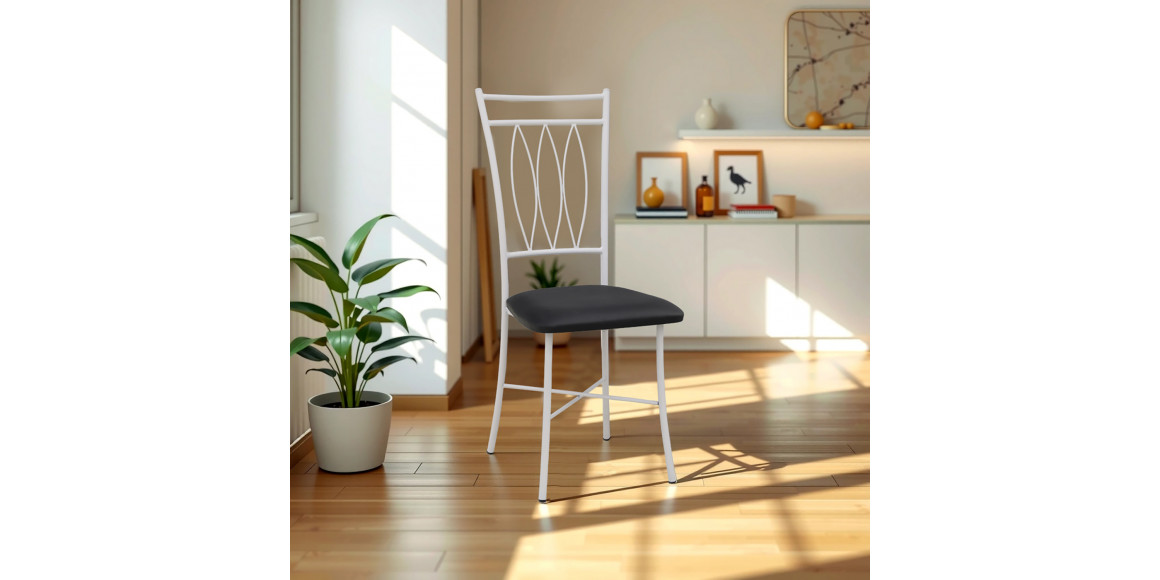 Աթոռ HOBEL NIZZA-CH-163 METAL WHITE/BLACK (1) 