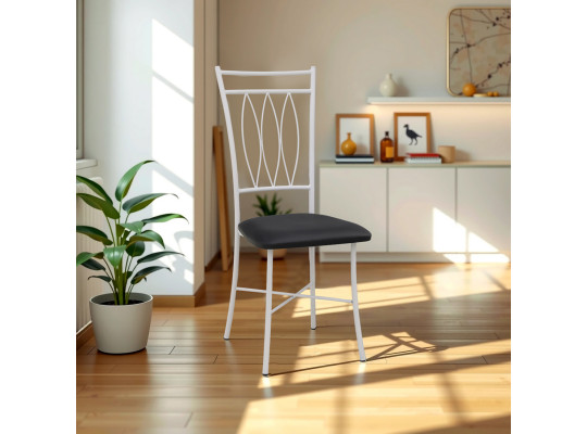 Chair HOBEL NIZZA-CH-163 METAL WHITE/BLACK (1) 