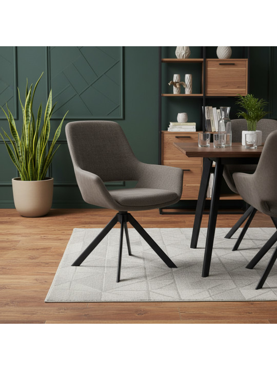 Աթոռ MAMADOMA OFFY-R, ЧЕРНЫЙ/ШЕНИЛЬ LUX MOCCO G26 